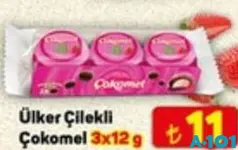 ÜLKER ÇİLEKLİ ÇOKOMEL 3X12 G